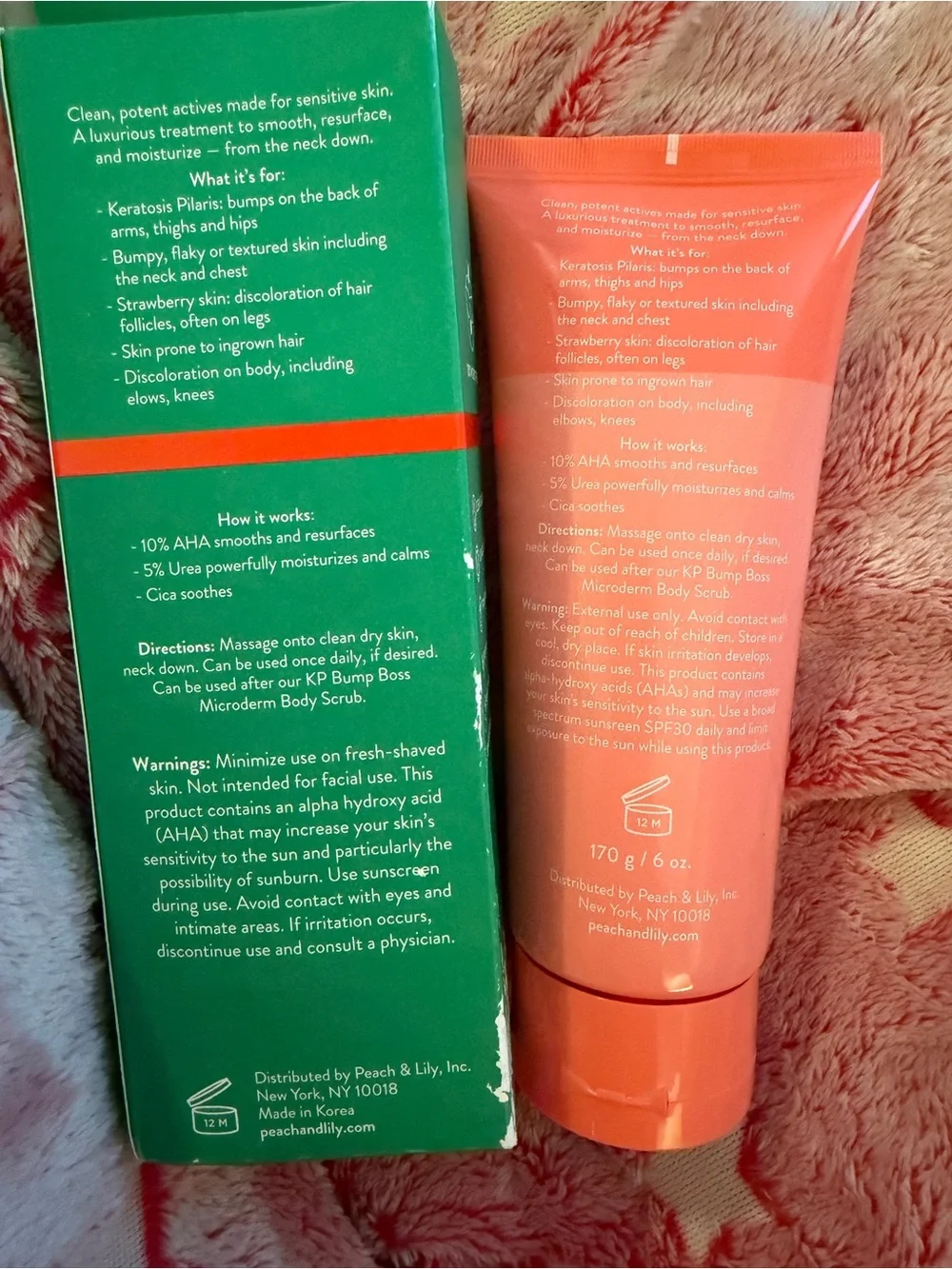 Peach and lily KP Bump Boss Smoothing Body Lotion full size 10% AHA